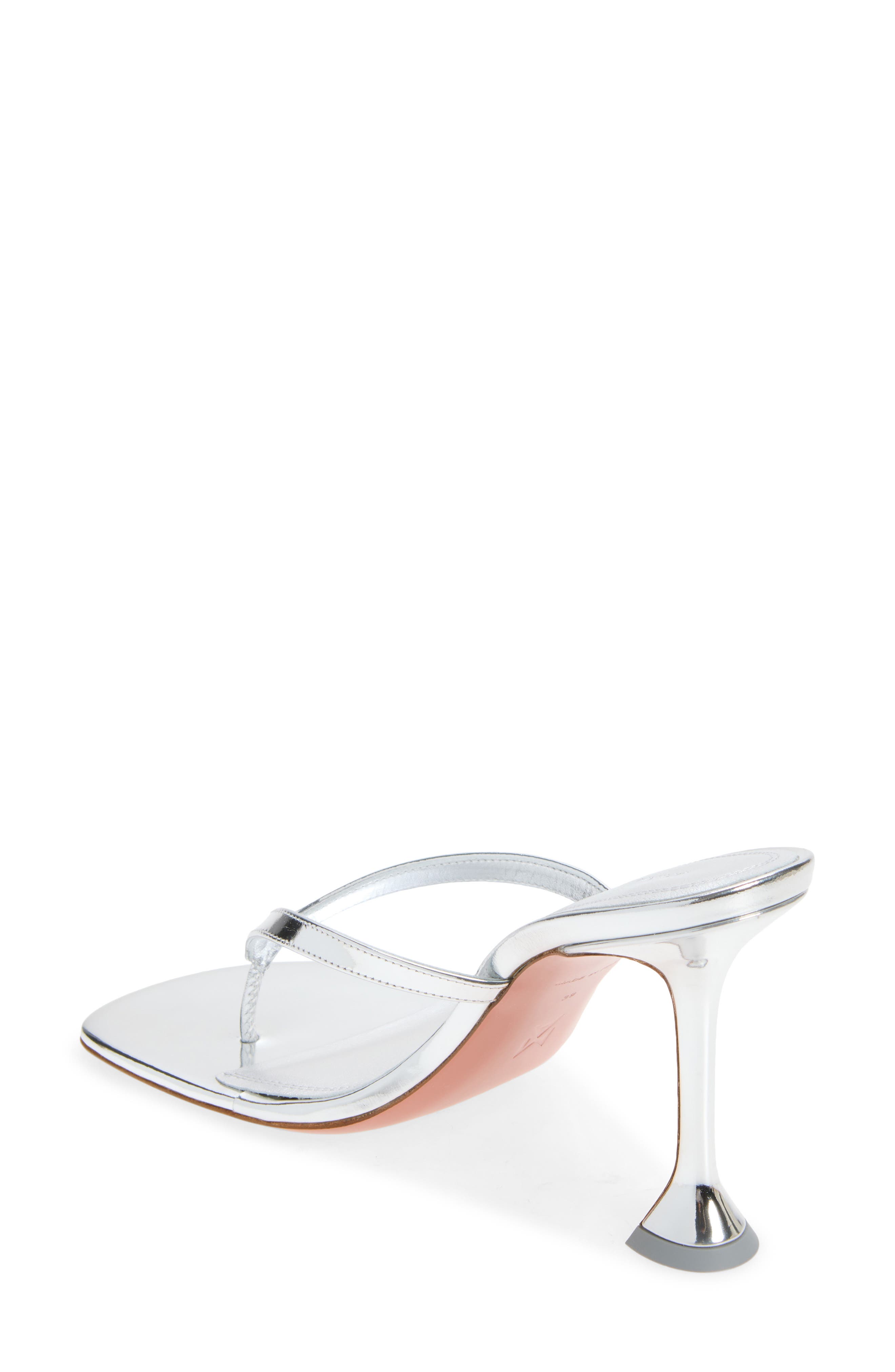 Amina Muaddi Juliette Sandal, Alternate, color, Silver Mirror