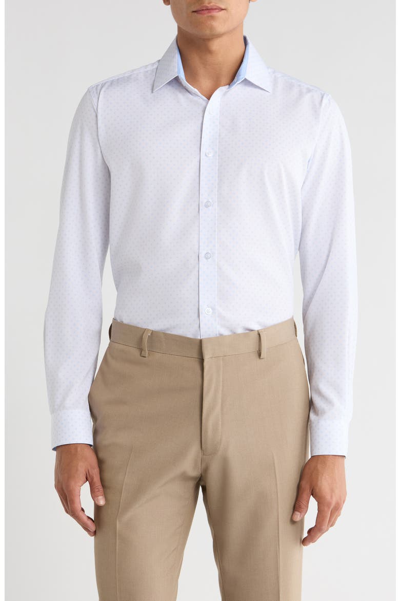 Slim Fit 4-Way Stretch Performance Dress Shirt, Main, color, WHITE