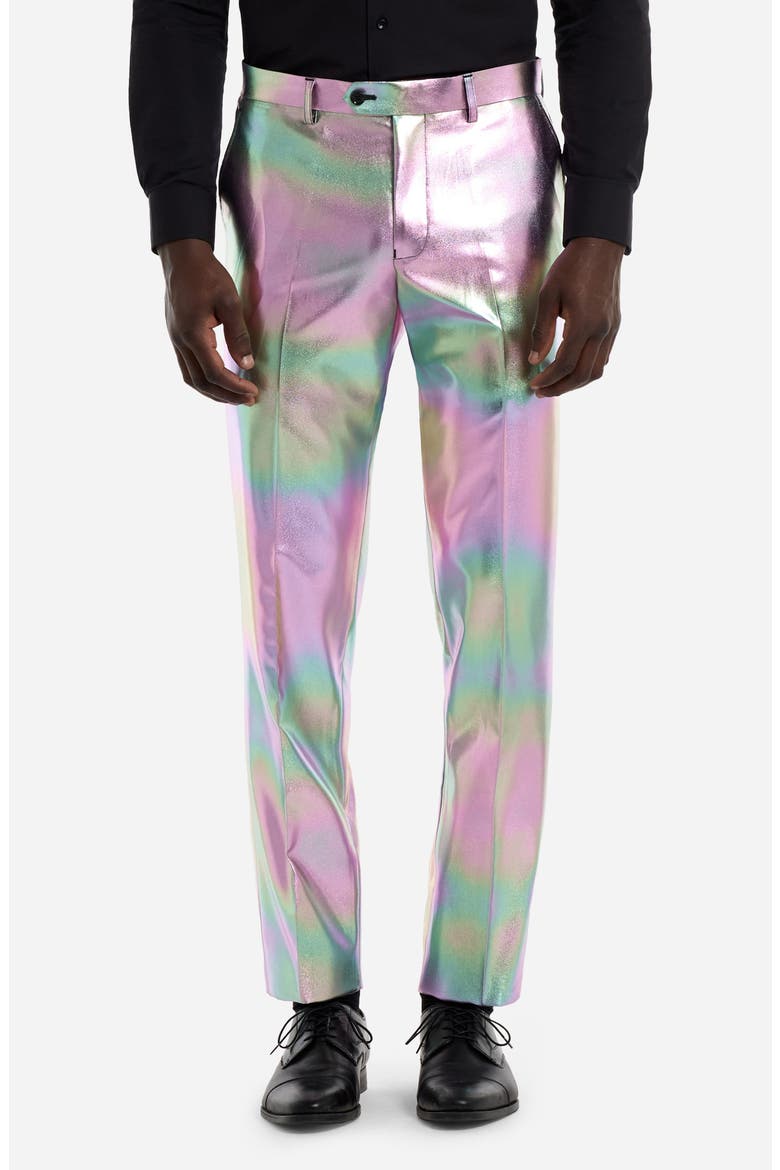 Proper Pearly Slim Fit Two-Piece Suit & Tie Set, Alternate, color, SILVER MULTI