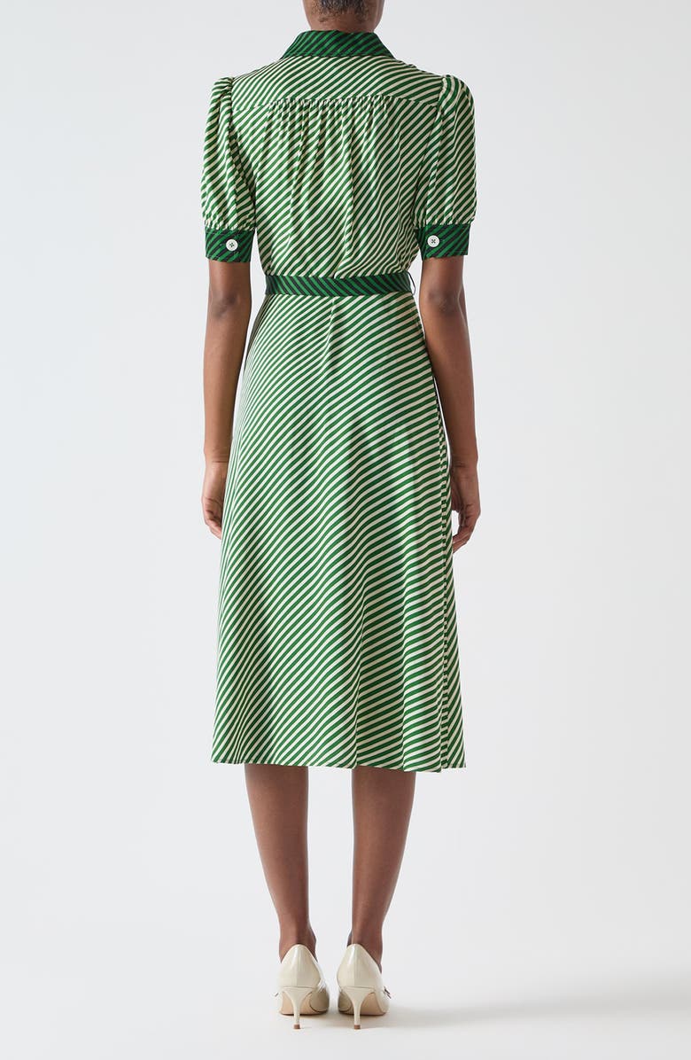 LK Bennett Valerie Stripe Midi Shirtdress, Alternate, color, Green