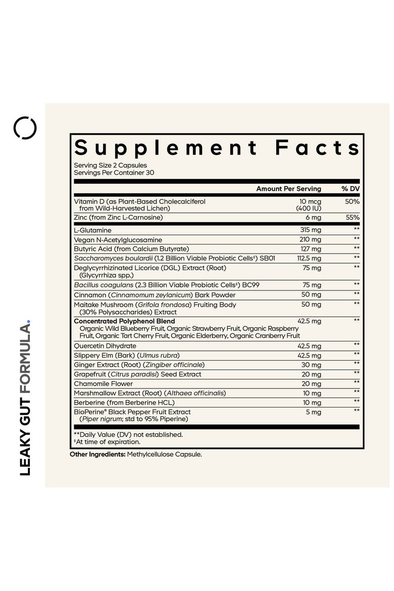 Leaky Gut L-Glutamine Probiotics Supplement, Alternate, color, White