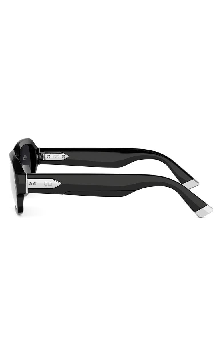 DIOR Tailoring S21 56mm Geometric Sunglasses, Alternate, color, Shiny Black / Gradient Smoke