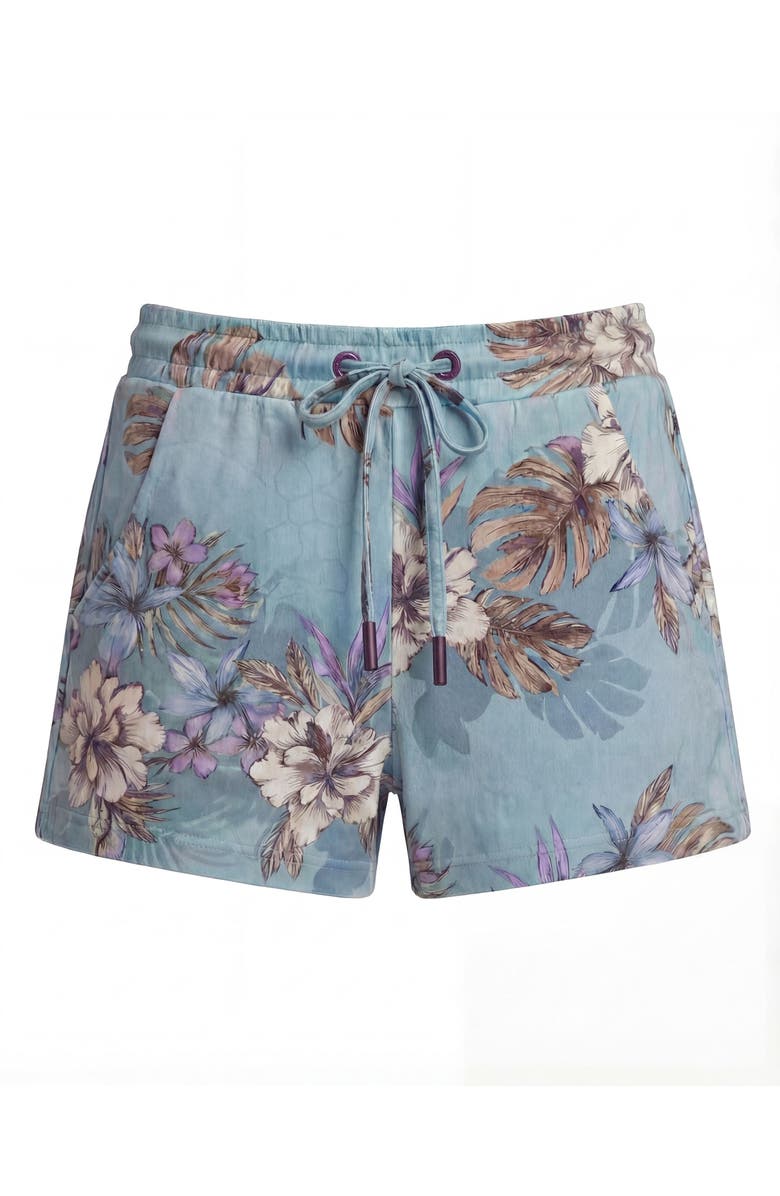 Lords of Harlech Exotic Floral Womens Drawstring Short, Main, color, Exotic Floral Teal
