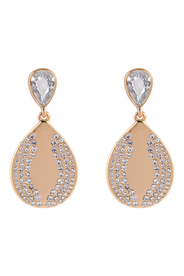 Crystal Teardrop Earrings, Alternate, color, GOLD