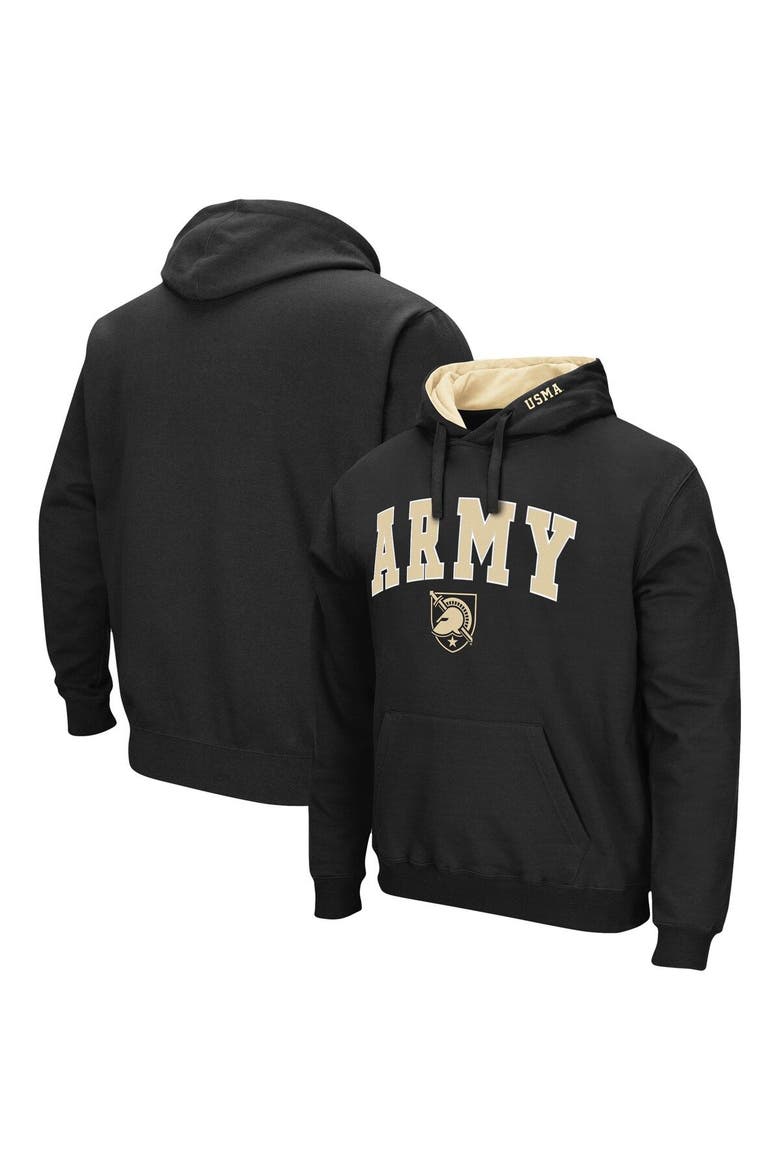 Men's Colosseum Black Army Black Knights Arch & Logo 3.0 Pullover Hoodie, Main, color, Black