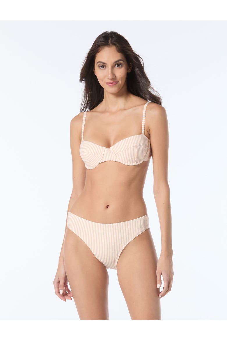 Seamed U-wire Bra Swim Top, Main, color, Light Cantaloupe