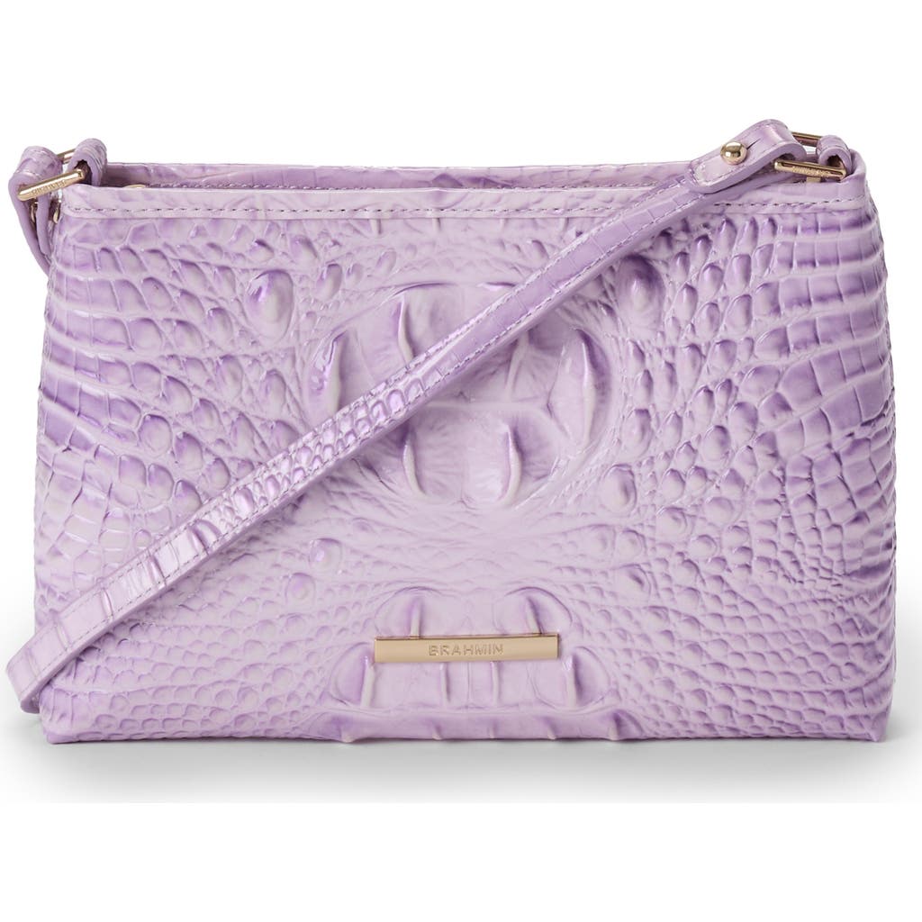 Brahmin Lorelei Croc Embossed Leather Shoulder Bag In Purple