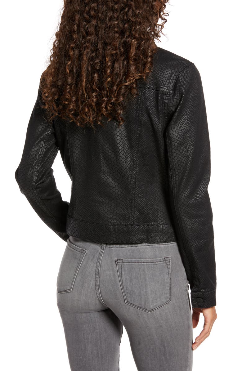 Mavi Jeans Samantha Snakeskin Print Denim Jacket, Alternate, color, 