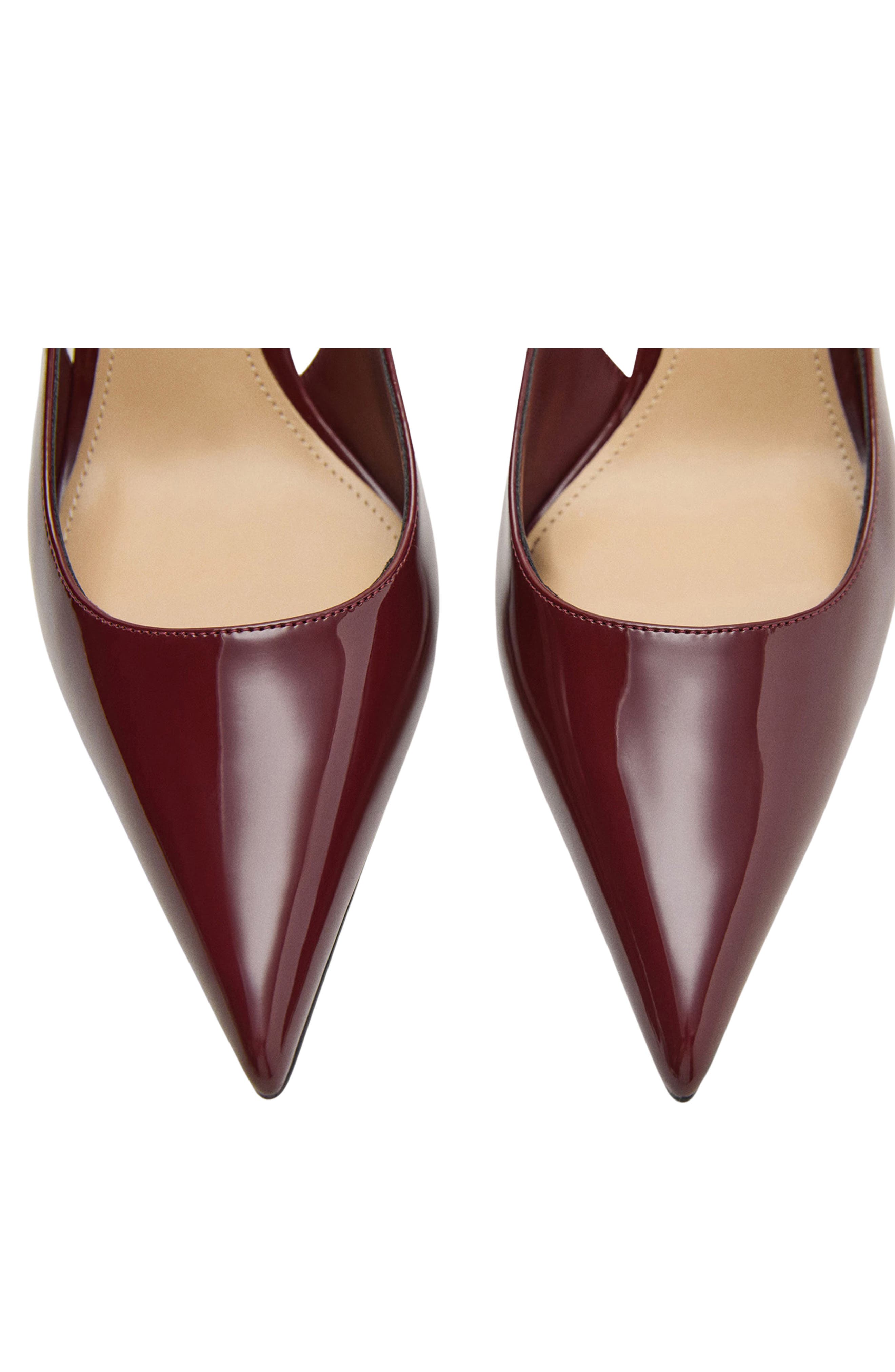 MANGO Slingback Pointed Toe, Alternate, color, Burgundy