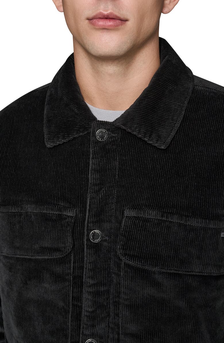 KARL LAGERFELD Corduroy Shirt Jacket, Alternate, color, Black