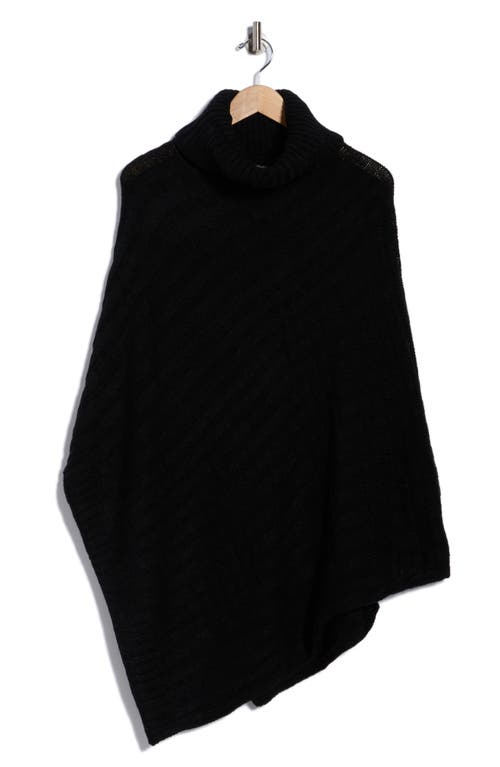 Nanette Lepore Basketweave Asymmetric Poncho In Black