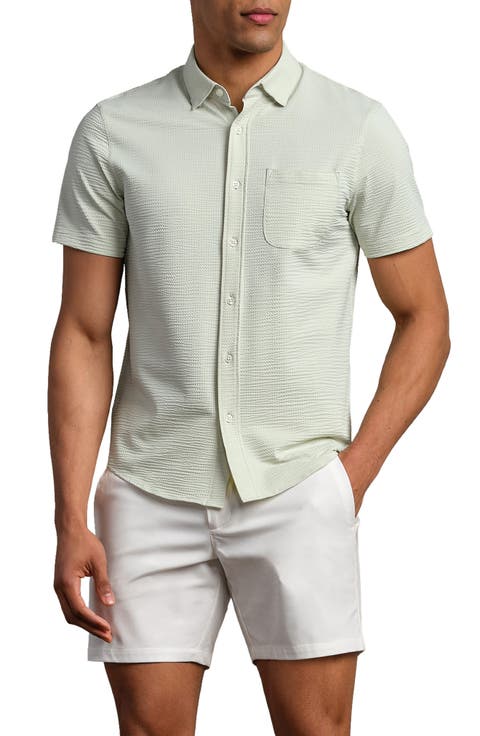Commuter Seersucker Short Sleeve Button-Up Shirt