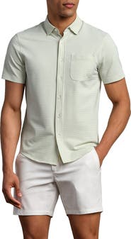 Rhone Commuter Seersucker Short Sleeve Button-Up Shirt