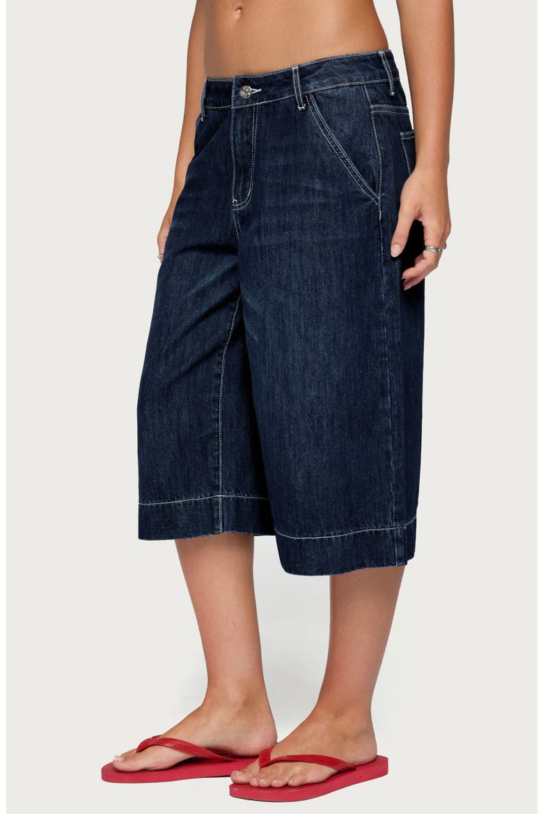Letty Low Rise Denim Bermuda Shorts, Alternate, color, DARK-BLUE