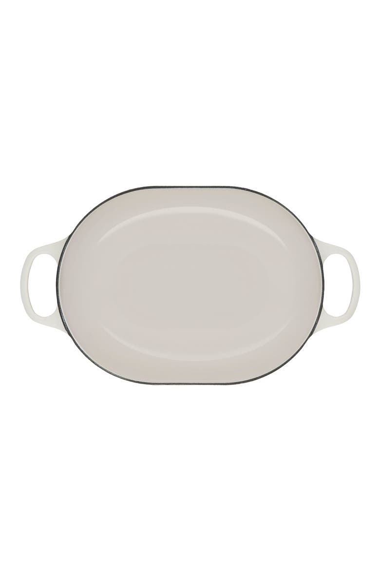 3.75-Quart Oval Enameled Cast Iron Casserole, Alternate, color, WHITE