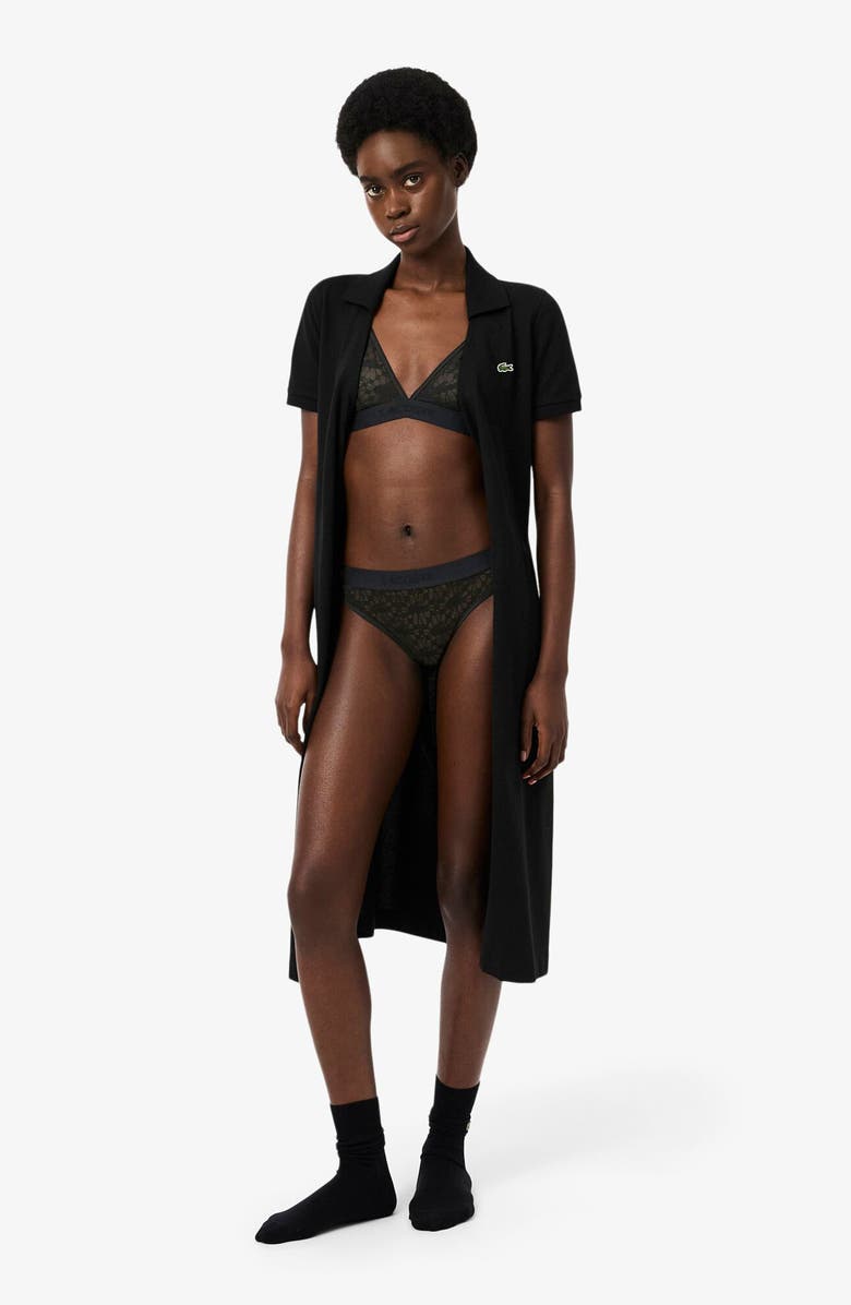 Lacoste Wireless Lace Bra, Alternate, color, Black