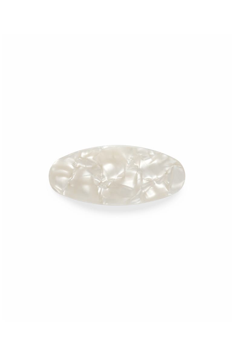 Jumbo Oval Barrette, Main, color, White Shell
