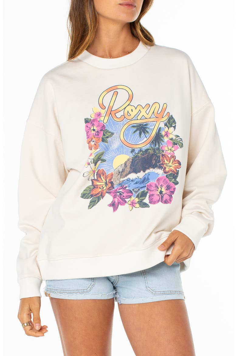 Lineup Oversize Fleece Graphic Sweatshirt, Main, color, DEW