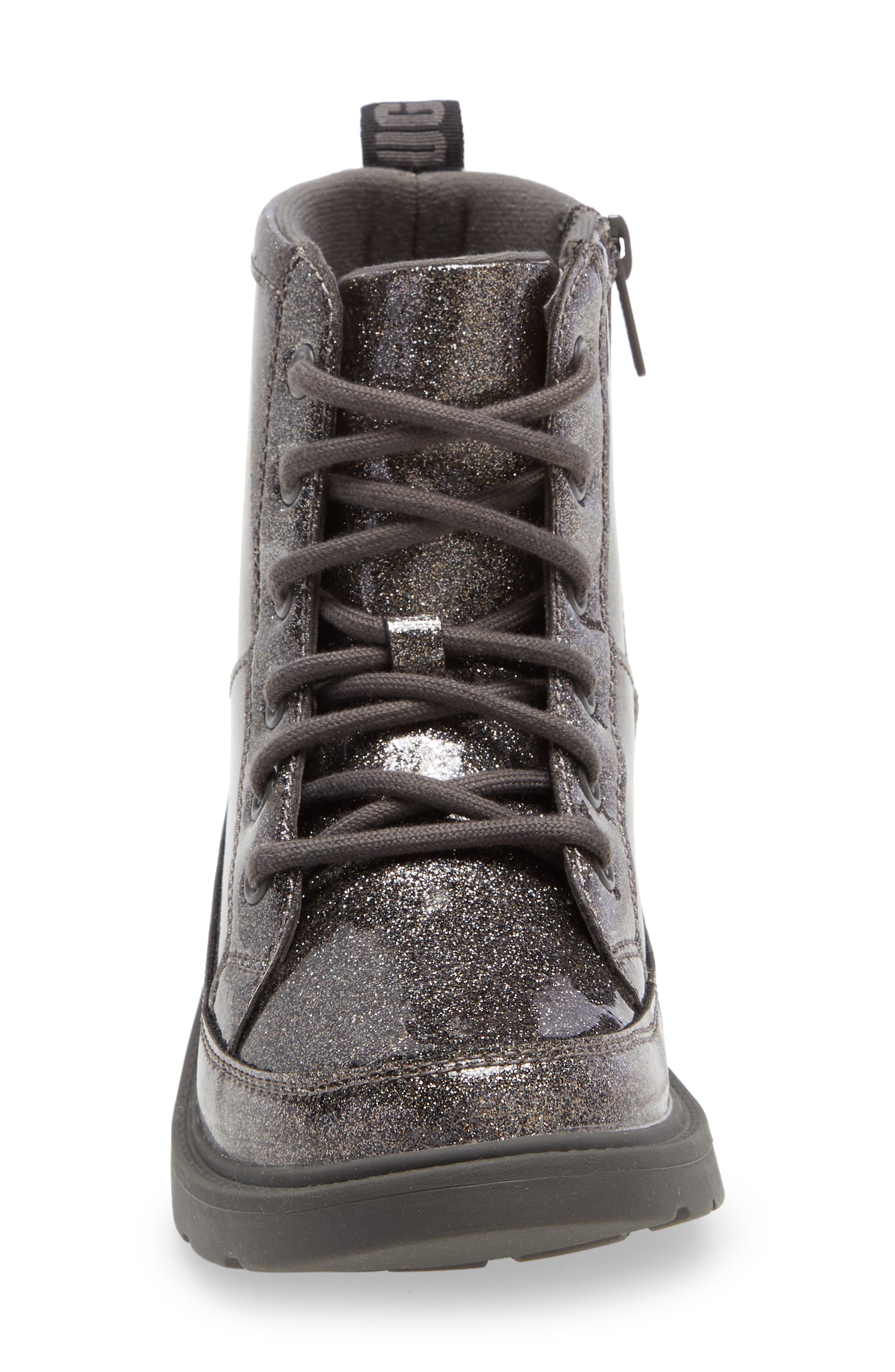 Robley Glitter Combat Boot, Alternate, color, CHARCOAL GLITTER