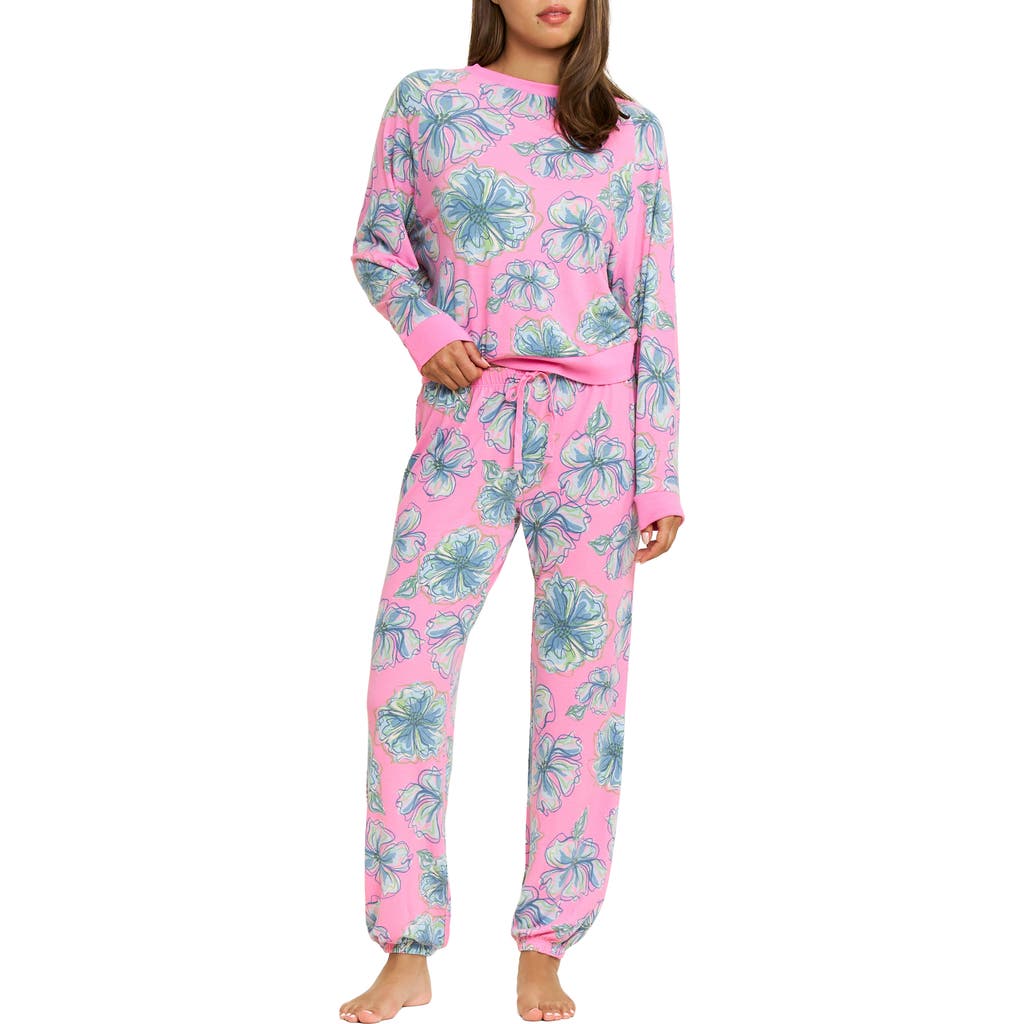 Honeydew Star Seeker Brushed Jersey Pajamas in Rosette Floral at Nordstrom, Size X-Small