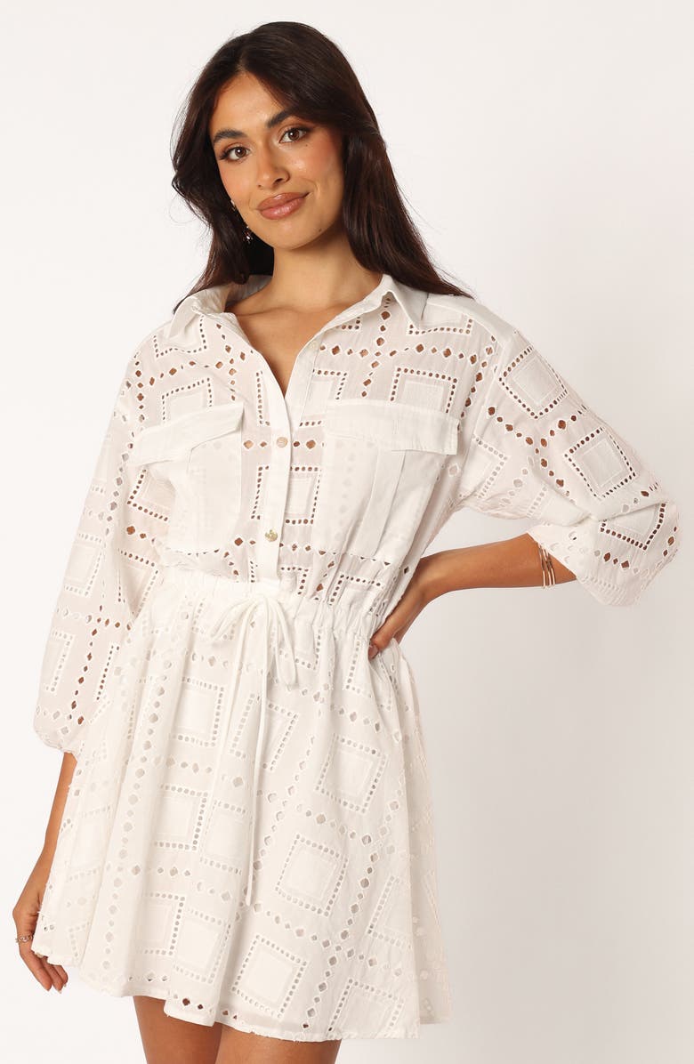 Petal & Pup Renn Cotton Eyelet Shirtdress, Alternate, color, 