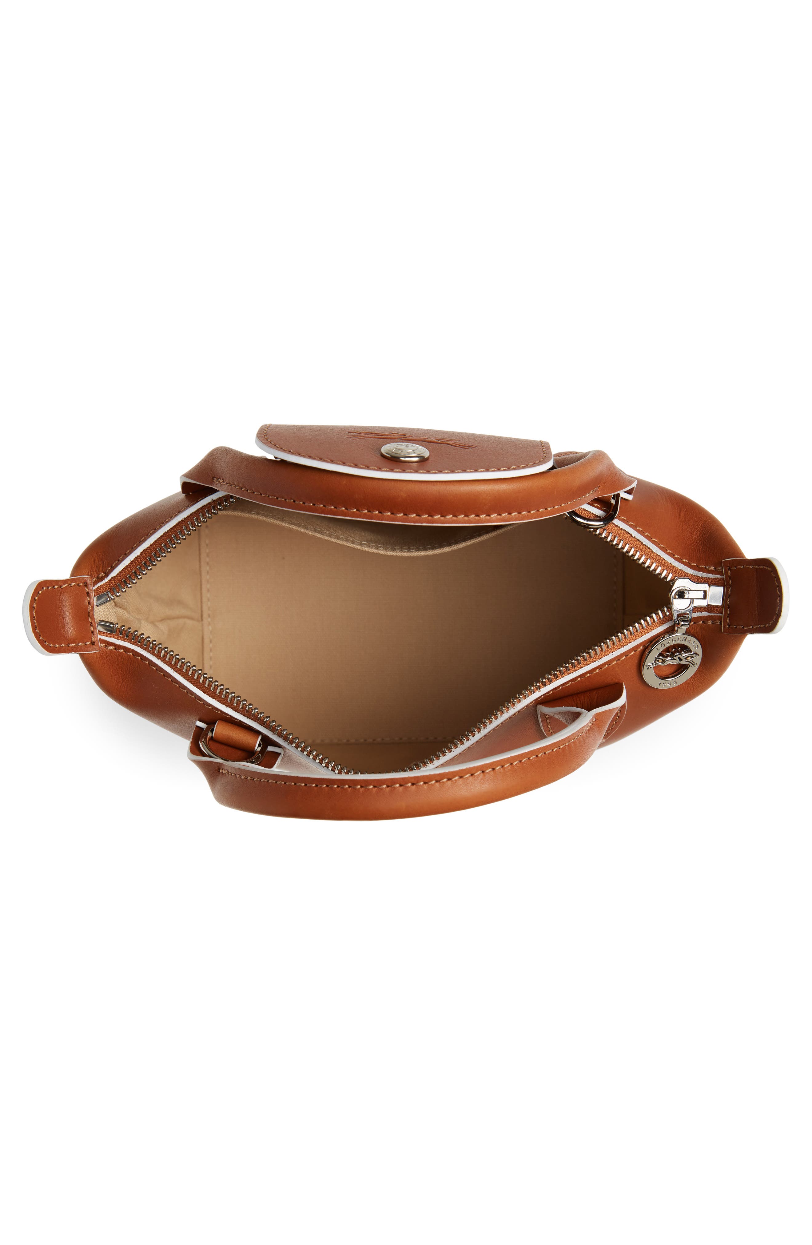 La Pliage Cuir Small Leather Top Handle Bag, Alternate, color, COGNAC