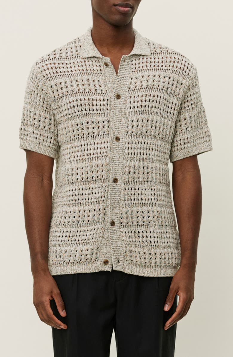 Les Deux Elvin Structured Knit Shirt, Main, color, Light Sand