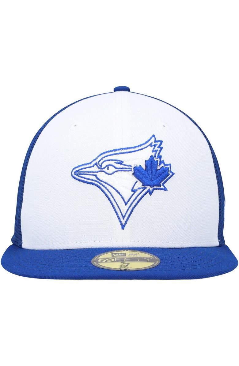 New Era Men's New Era White/Royal Toronto Blue Jays 2023 On-Field Batting Practice 59FIFTY Fitted Hat, Alternate, color, 