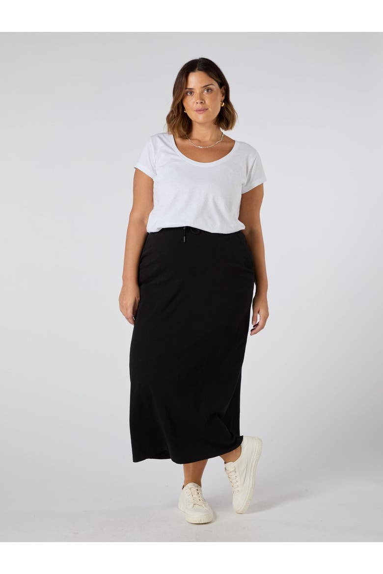Jersey Midi Skirt, Main, color, Black