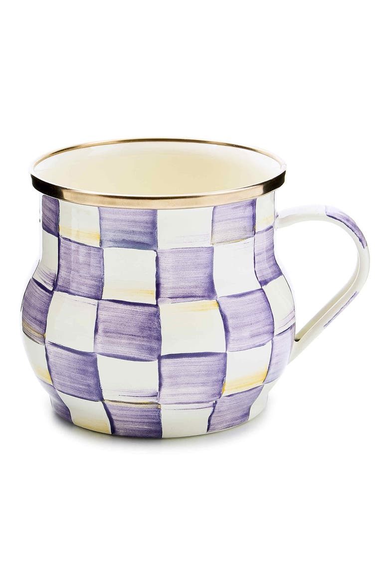 Violet Check Mug, Main, color, VIOLET