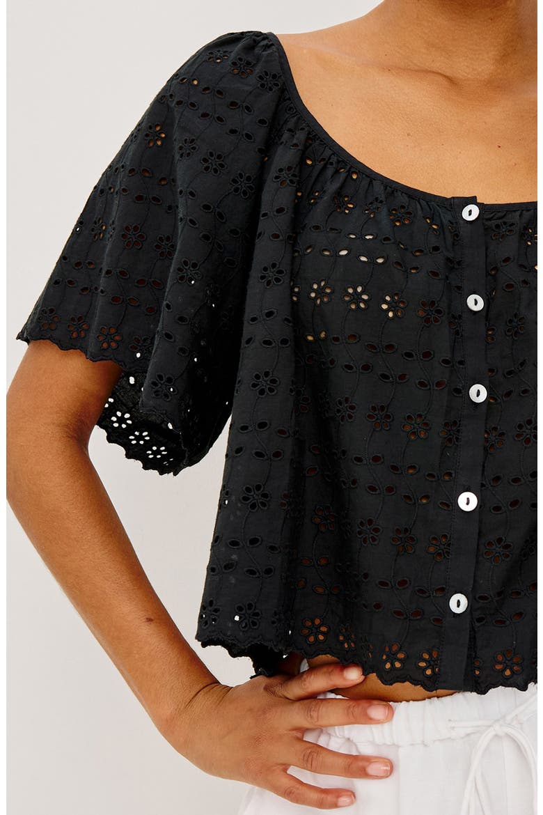 Miller Scoop Neck Crop Top, Alternate, color, BLACK EYELET