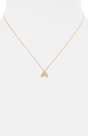Cubic Zirconia Initial Pendant Necklace