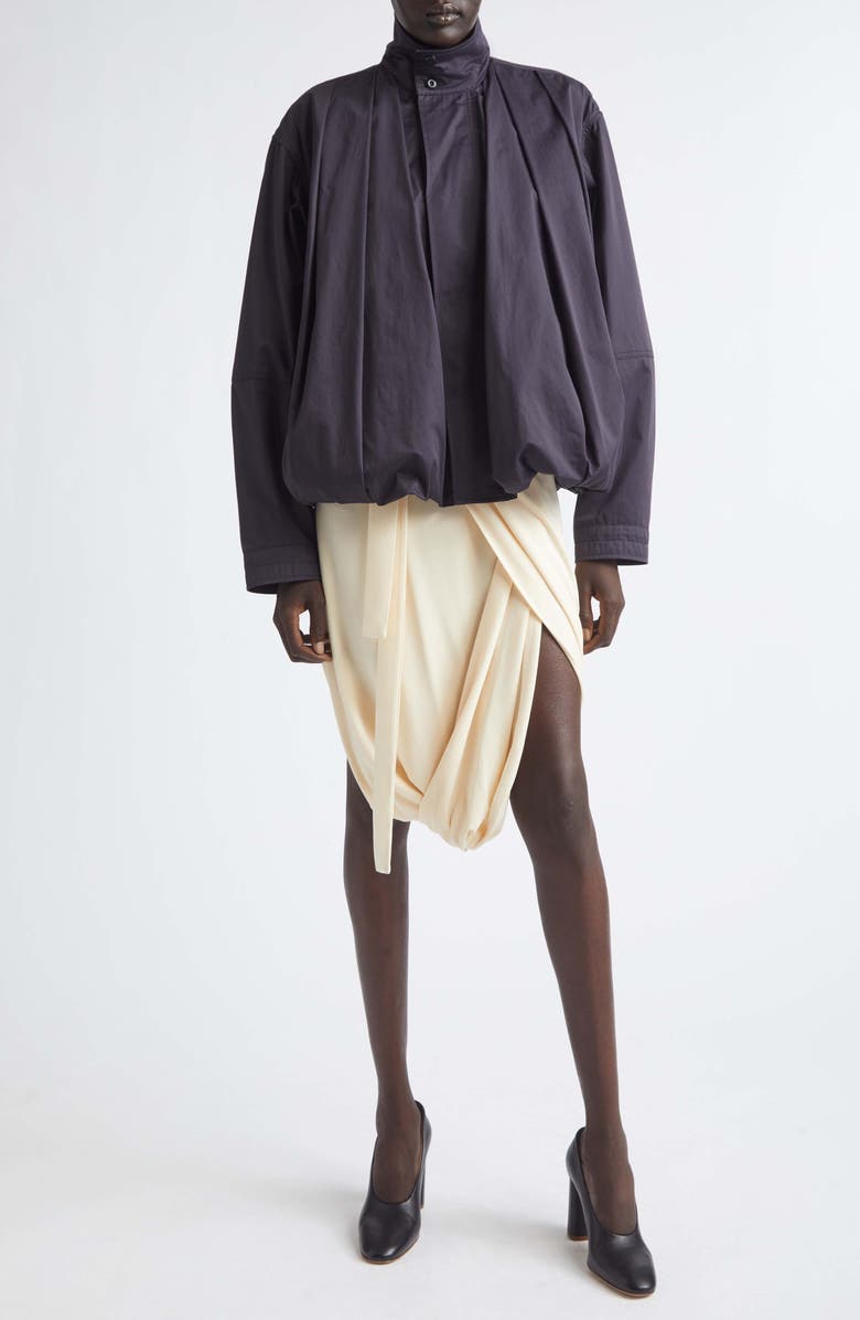 Lemaire Soft Pleated Cotton Sateen Blouson Jacket, Alternate, color, Ink Blue