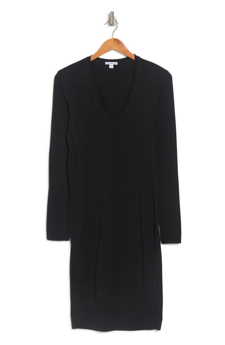 James Perse V-Neck Long Sleeve Dress, Alternate, color, 