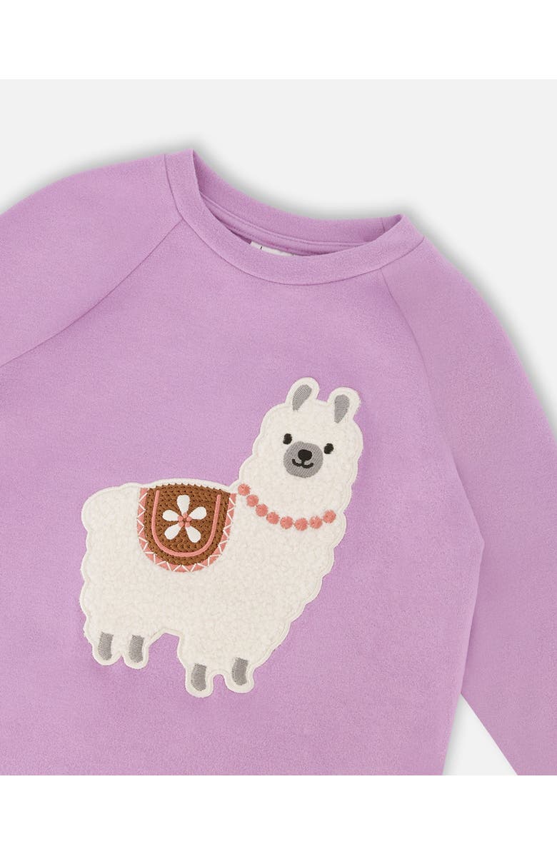 Deux par Deux Super Soft Brushed Jersey Tunic with Llama, Alternate, color, Purple