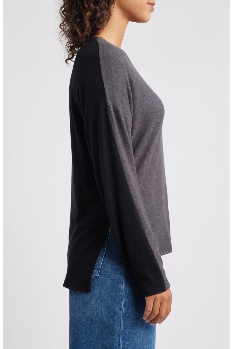 High-Low Tunic Top, Alternate, color, GREY/ BLACK