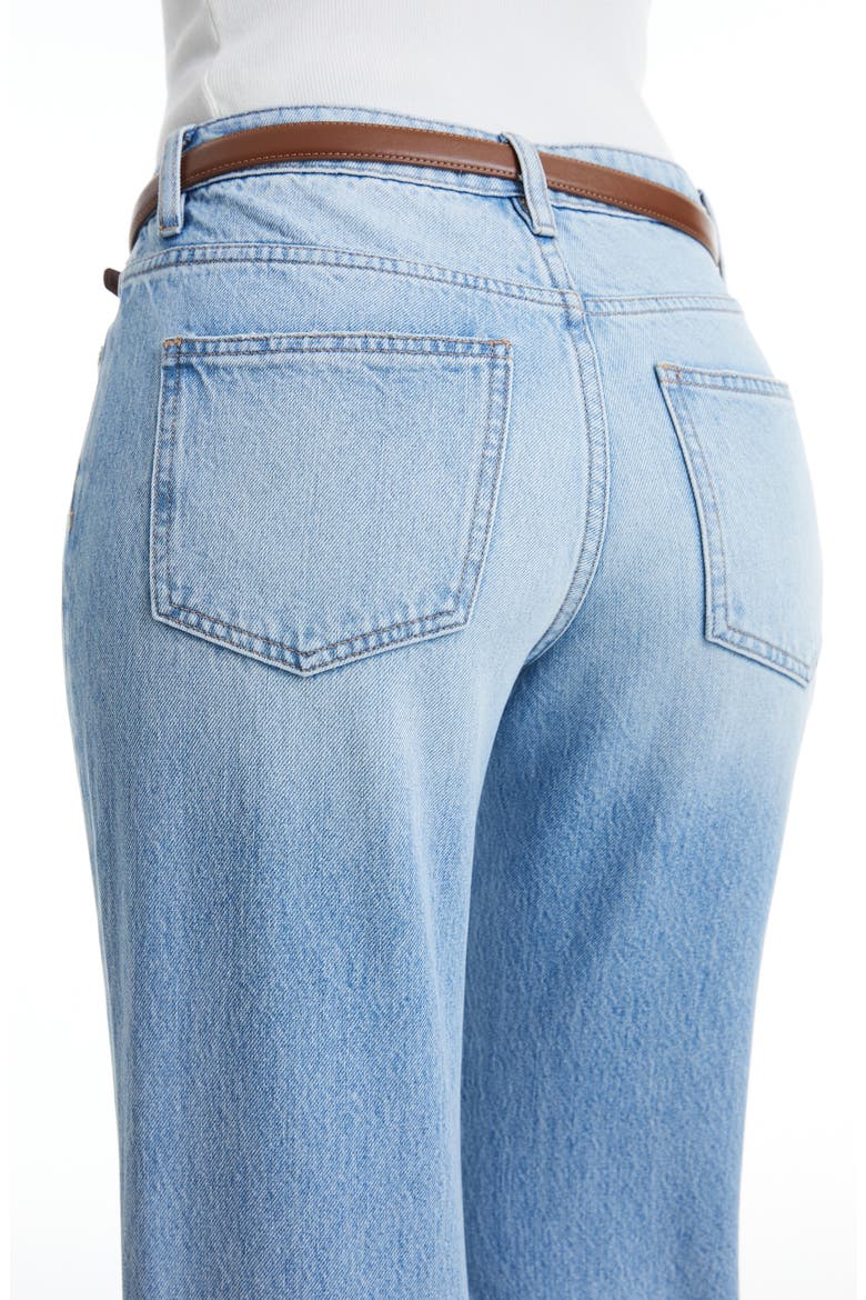 Released Hem Ripped High Waist Bootcut Jeans, Alternate, color, AZURE