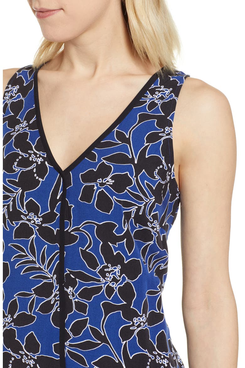 Forte Floral Shift Dress, Alternate, color, DARK COBALT