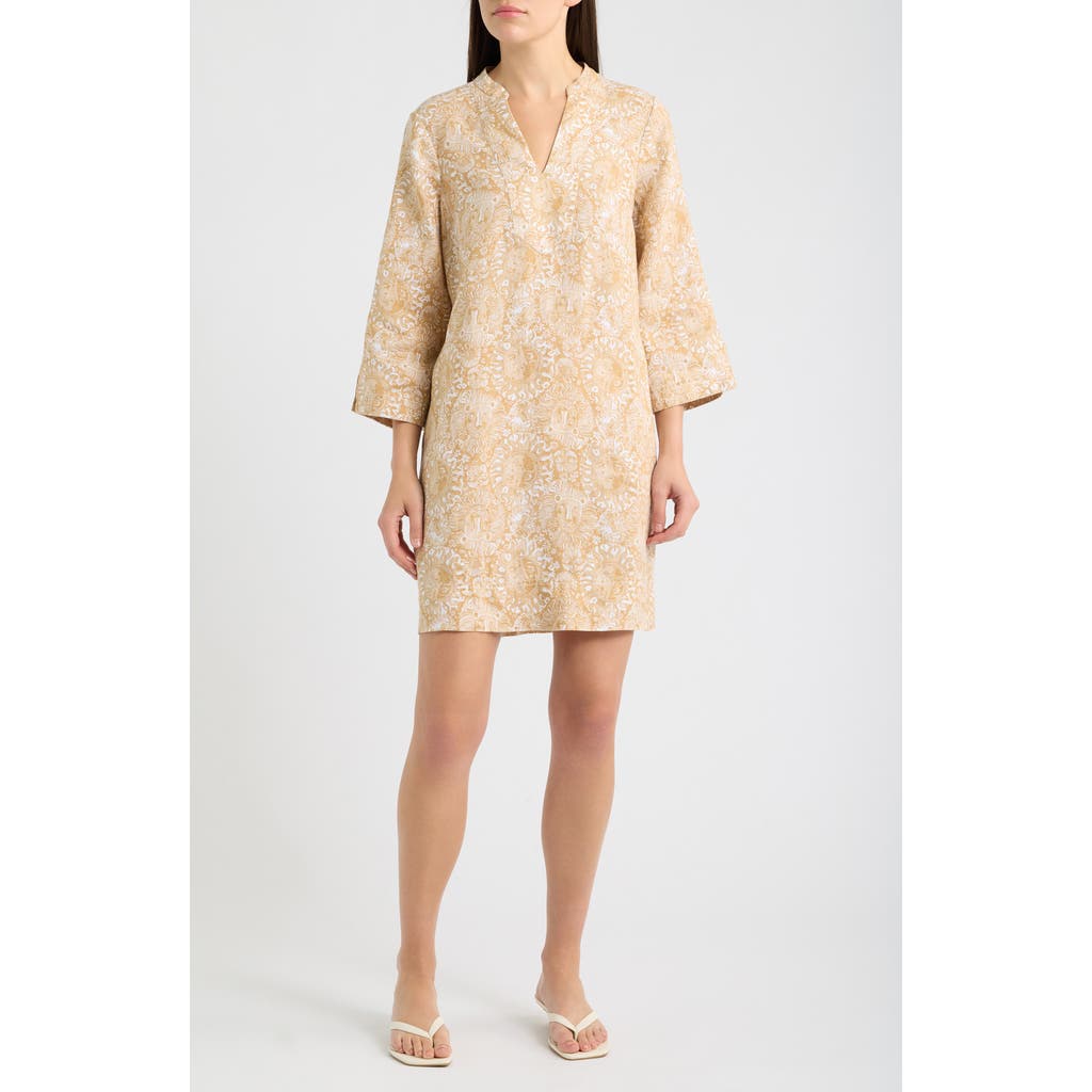 Lilly Pulitzer® Annadetta Linen Tunic Dress in Iced Latte Lil Jims Stuff at Nordstrom, Size 12