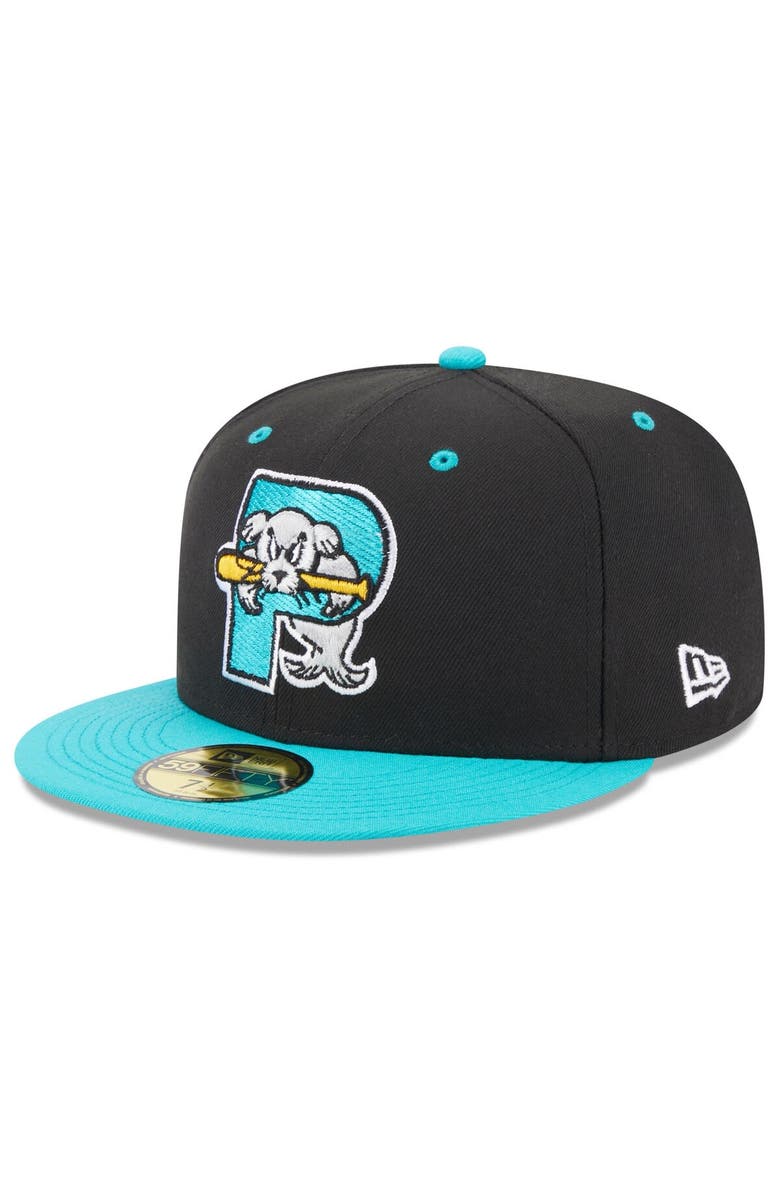 New Era Men's New Era Black Portland Sea Dogs Authentic Collection Alternate Logo 59FIFTY Fitted Hat, Main, color, 