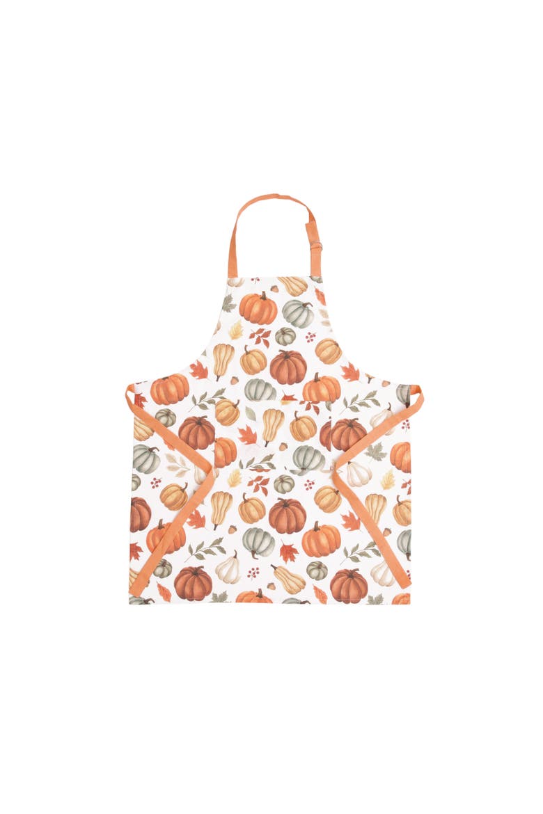 Bountiful Pumpkin Harvest Front Pocket Fall Apron, Main, color, Orange