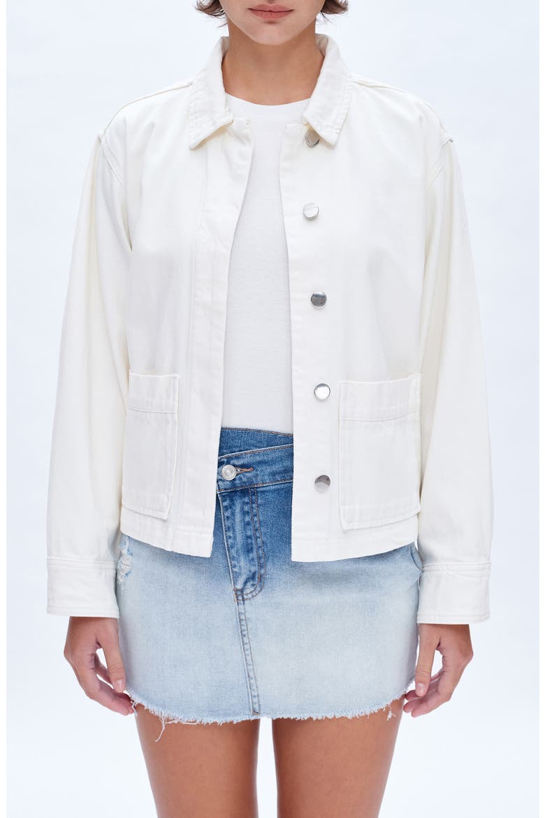 Oversize Denim Jacket, Main, color, WHITE