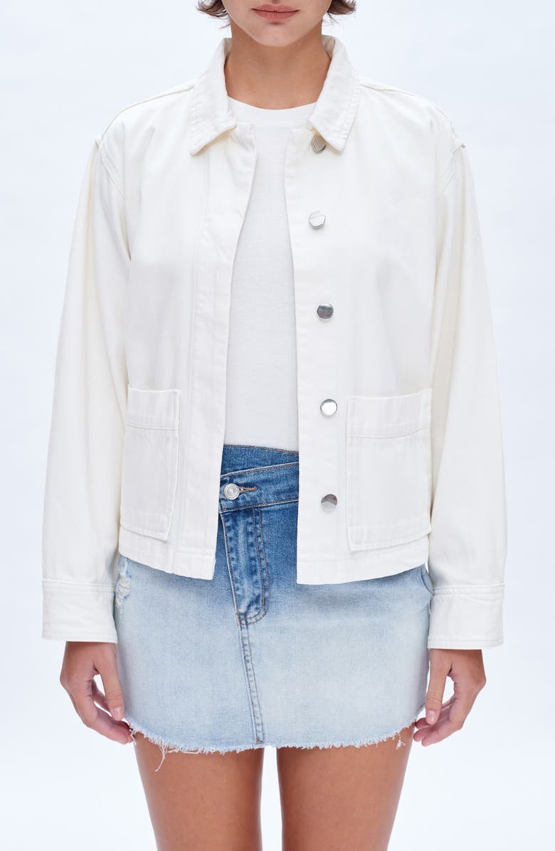 Bayeas Oversize Denim Jacket, Main, color, White