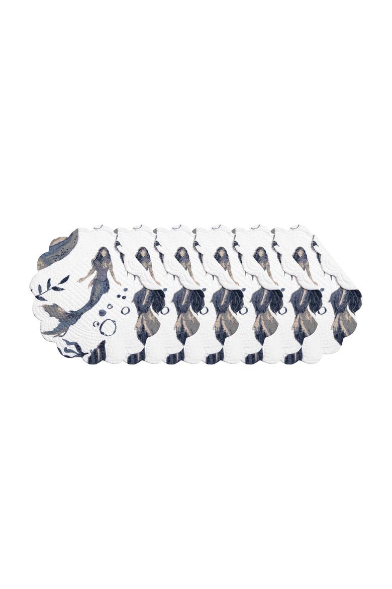 Sister Sirens Round Placemats Set of 6, 17", Main, color, Blue