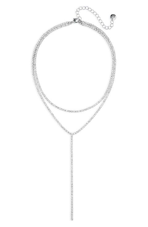 Rhinestone Layered Y-Necklace