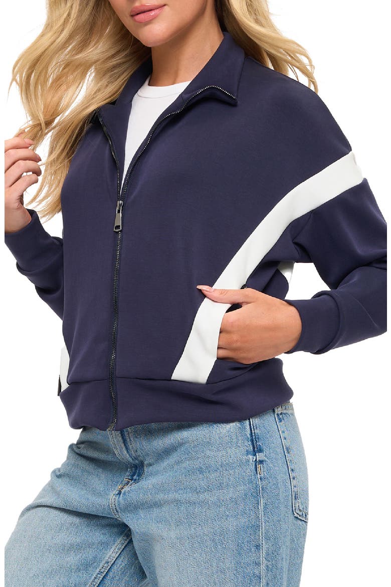 Colorblock Zip Jacket, Alternate, color, NAVY