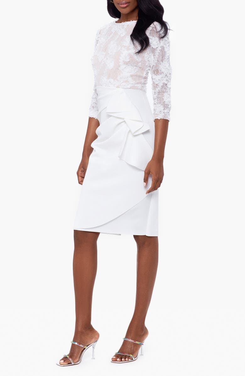 Xscape Evenings Floral Lace Ruffle Sheath Dress | Nordstrom