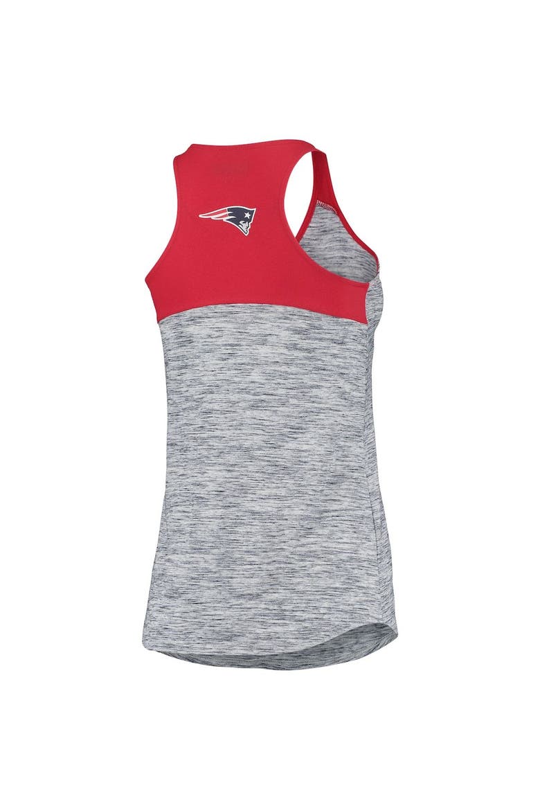 Women's New Era Red/Navy New England Patriots Space Dye Racerback Scoop Neck Tank Top, Alternate, color, Red