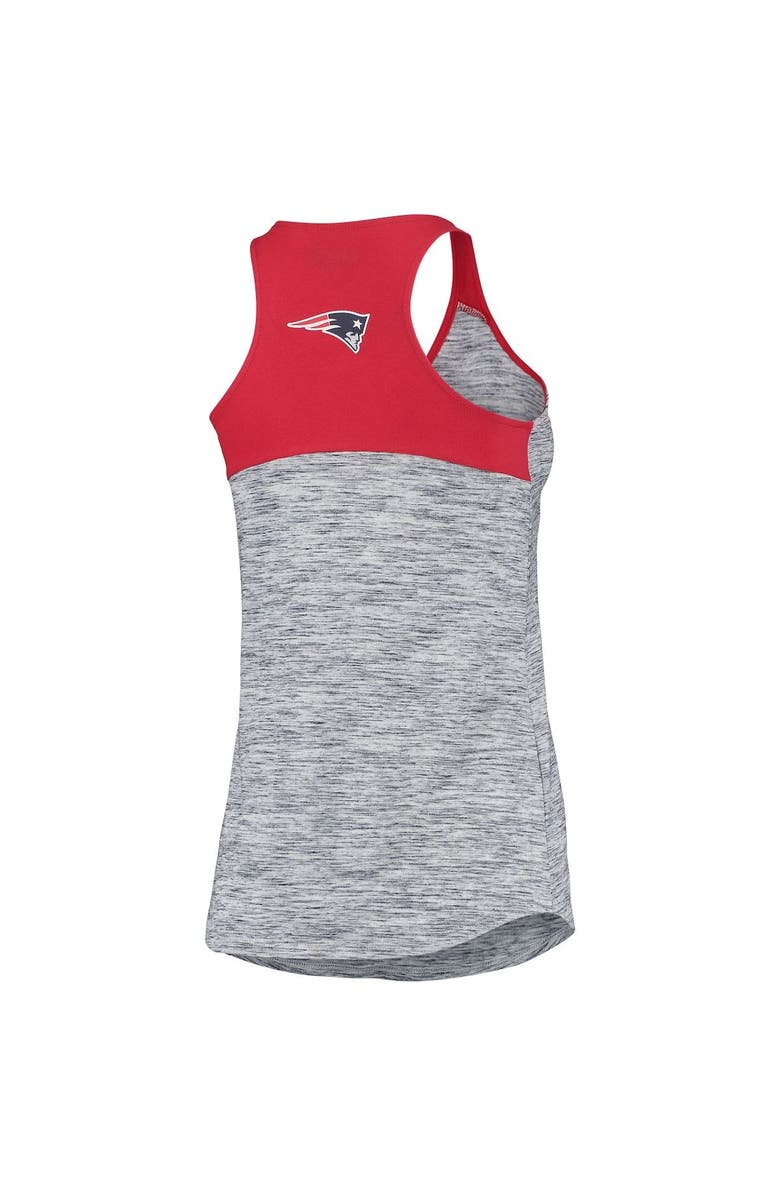 New Era Women's New Era Red/Navy New England Patriots Space Dye Racerback Scoop Neck Tank Top, Alternate, color,