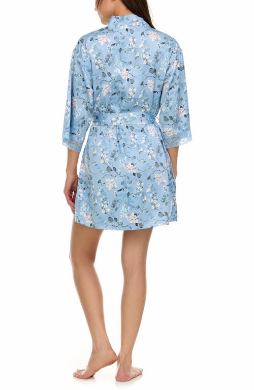 FLORA NIKROOZ FLORA NIKROOZ SABRINA FLORAL PRINT SATIN SHORT PAJAMAS & ROBE SET